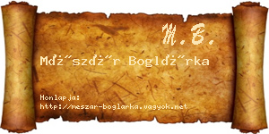 Mészár Boglárka névjegykártya